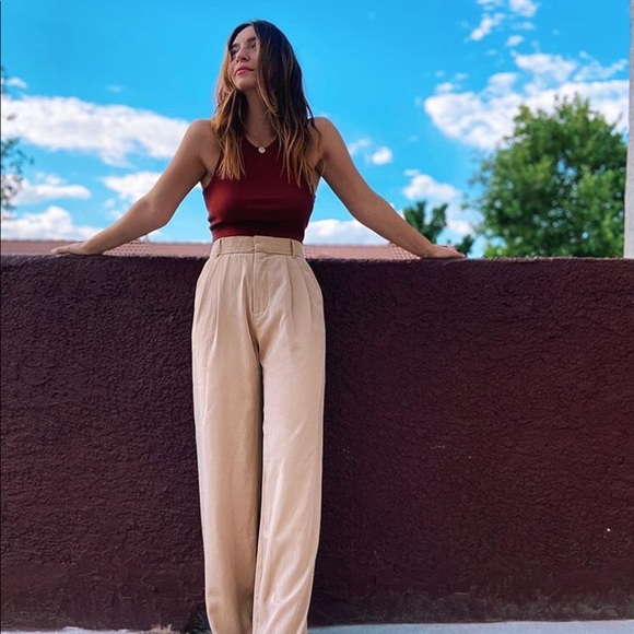 Zara wide leg trousers with pleats Clearance